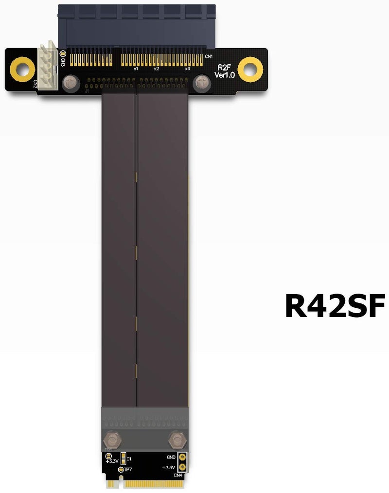 ADT-LINK Riser PCIe X4 3.0 PCI-E 4X to M.2 NGFF NVMe M Key 2280 Riser Card Gen3.0 Cable M2 Key-M PCI-Express Extension Cord 32G/BPS (15CM,R42SF) - Image 2